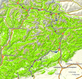 Tourverlauf Dolomiten Trans Alp